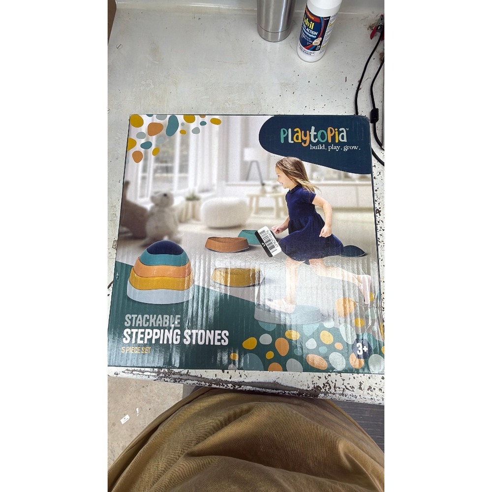 Playtopia Stackable Stepping Stones 5 Piece Set Kids Balance Blocks Ages 3+